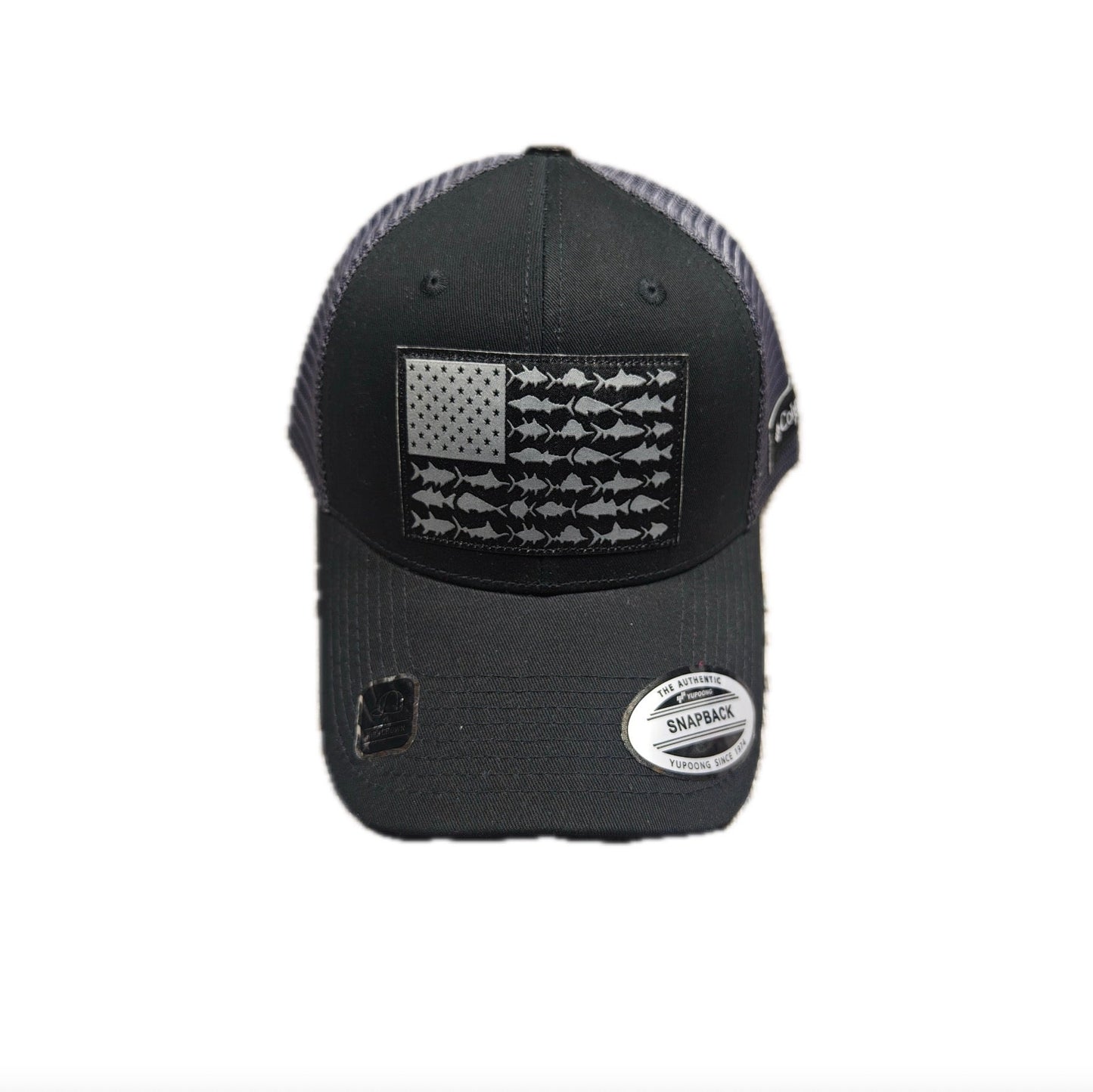 Woven label mesh cap